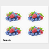 Frischbeeren Ovaler Aufkleber (Blatt)