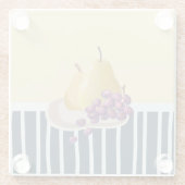 Frischbirne | Modernes Stillleben Glasuntersetzer (Rückseite)