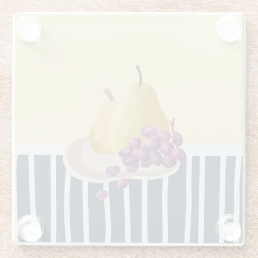 Frischbirne | Modernes Stillleben Glasuntersetzer (Rückseite)