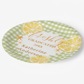 Frische Absolventen-Limonaden-Gingham  Pappteller (Schrägansicht)
