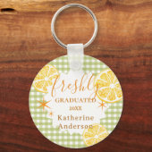 Frische Absolventen-Limonen-Gingham Schlüsselanhänger (Vorderseite)