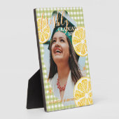 Frische Absolventen-Zitronen-Gingham  Fotoplatte (Seite)