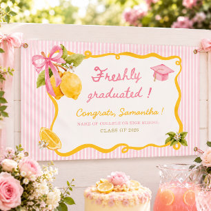 Frische Absolventin rosa Schleife Abschlussfeier Banner