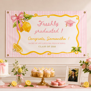 Frische Absolventin rosa Schleife Abschlussfeier Banner