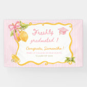 Frische Absolventin rosa Schleife Abschlussfeier Banner (Horizontal)