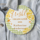 Frische Absolventin Zitronen Gingham  Button (Beispiel)