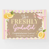 Frische Absolventinnen Zitronen Rosa Gestreifte Ab Banner (Horizontal)