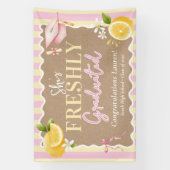 Frische Absolventinnen Zitronen Rosa Gestreifte Ab Banner (Vertikal)