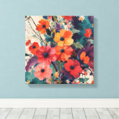 Frische Abstrakte Blumenstrauß-Kunst Leinwanddruck (Insitu (Holzboden))