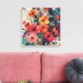 Frische Abstrakte Blumenstrauß-Kunst Leinwanddruck (Insitu (Wohnzimmer))