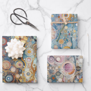 Frische Abstrakte Schneeflocken Frische Pasta mach Geschenkpapier Set