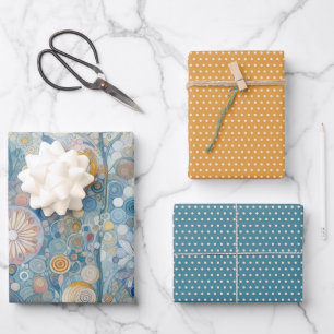 Frische Abstrakte Schneeflocken Frische Pasta mach Geschenkpapier Set