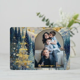 Frische Abstrakte Wintermesse Rodelbahn mit Aussic Folien Feiertagskarte