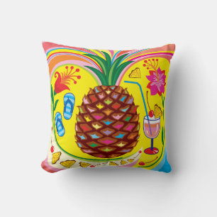 Frische Ananas Sommerfarben Kissen