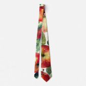 Frische Äpfel Aquarell-Design Krawatte (Rückseite)