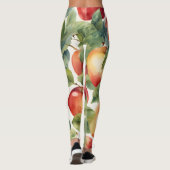 Frische Äpfel Aquarell-Design Leggings (Rückseite)