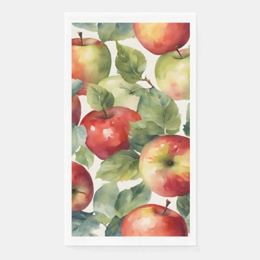 Frische Äpfel Aquarell-Design Serviette (Vorderseite)