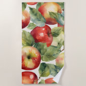 Frische Äpfel Aquarell-Design Strandtuch (Vorderseite)