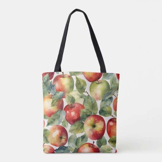 Frische Äpfel Aquarell-Design Tasche (Rückseite)