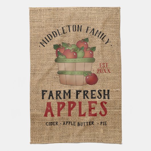 Frische Äpfel 🍎 Geschirrtuch (Vertikal)