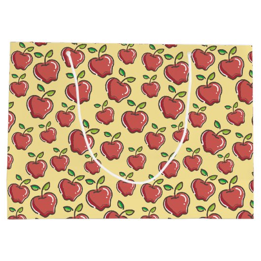 Frische Äpfel Große Geschenktasche Geschenktüte (Rückseite)