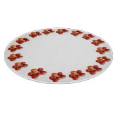 Frische Äpfel und Tomaten Runde Glas Schneidebrett (Ecke)