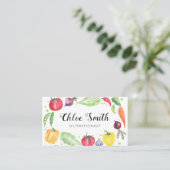 Frische Aquarell-Gemüse-Visitenkarte Visitenkarte (Stehend Vorderseite)