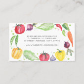 Frische Aquarell-Gemüse-Visitenkarte Visitenkarte (Rückseite)