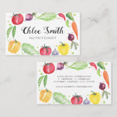 Frische Aquarell-Gemüse-Visitenkarte Visitenkarte (Vorne/Hinten)