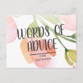 Frische Aquarellblüten - Brautparty-Ratschlag Kart Hinweiskarte (Vorderseite)