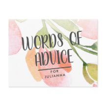 Frische Aquarellblüten - Brautparty-Ratschlag Kart