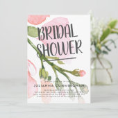 Frische Aquarellblüten Bridal Dusche Einladung (Stehend Vorderseite)