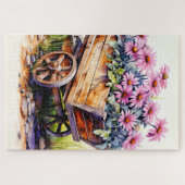 Frische Aster-Blumen-Illustration Puzzle (Horizontal)