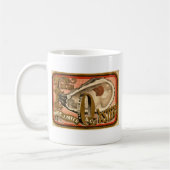 Frische Austern-Vintage Anzeige circa 1870 Kaffeetasse (Links)