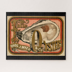 Frische Austern Vintage Baltimore Anzeige circa 18 Puzzle