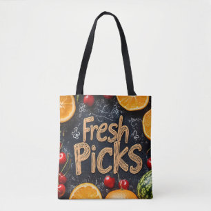 Frische Auswahl: Farbige Obst-Anordnung Tasche