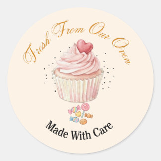Frische Backwaren-Cupcake-Bäckerei-Aufkleber Runder Aufkleber