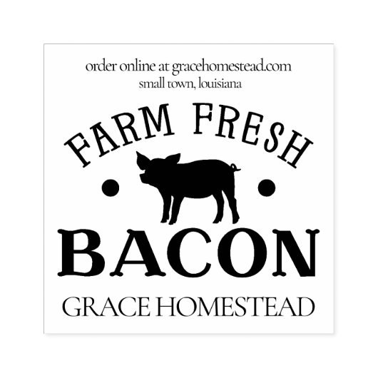 Frische Bacon Pig Bauern Markt Name Gummistempel (Prägung)
