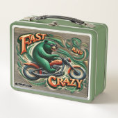 Frische Bärenfahrt mit einem Motorrad mit Flair Metall Brotdose (Vorderseite)