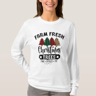 Frische Baumschilder, chirstmas Baum kariertes Shi T-Shirt