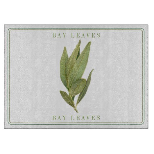 FRISCHE BAY BLÄTTER 15x11 Glasschneidebrett Schneidebrett (Vorderseite)