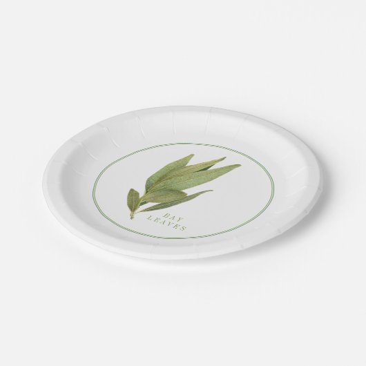 FRISCHE BAY BLÄTTER 7" Rundpapier-Teller Pappteller (Schrägansicht)