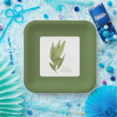 FRISCHE BAY BLÄTTER 9" Square Paper Tellers - Gree Pappteller (Party)