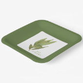 FRISCHE BAY BLÄTTER 9" Square Paper Tellers - Gree Pappteller (Gewinkelt)