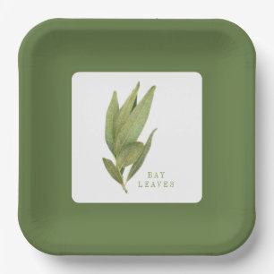 FRISCHE BAY BLÄTTER 9" Square Paper Tellers - Gree Pappteller
