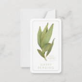FRISCHE BAY BLÄTTER Business Lesezeichen - 3.5x2 C Mitteilungskarte (Rückseite)