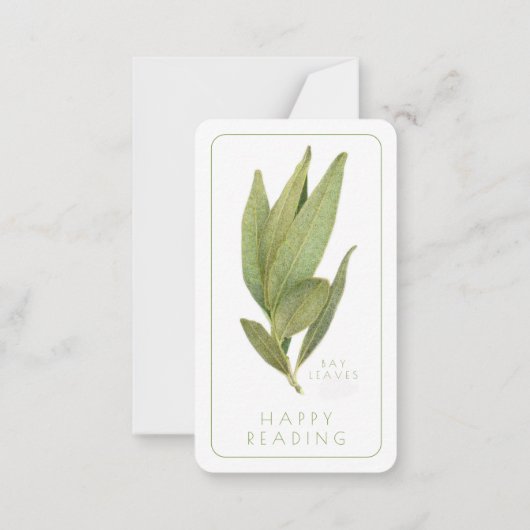 FRISCHE BAY BLÄTTER Business Lesezeichen - 3.5x2 C Mitteilungskarte (Rückseite)