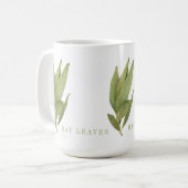 FRISCHE BAY BLÄTTER Große weiße Tasse (Vorderseite Links)