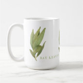 FRISCHE BAY BLÄTTER Große weiße Tasse (Links)