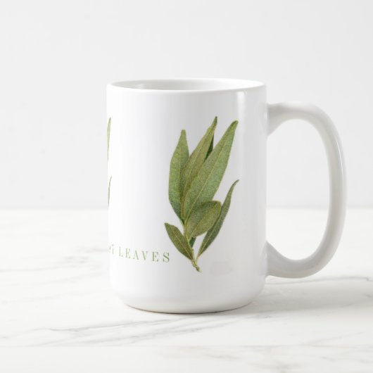 FRISCHE BAY BLÄTTER Große weiße Tasse (Rechts)